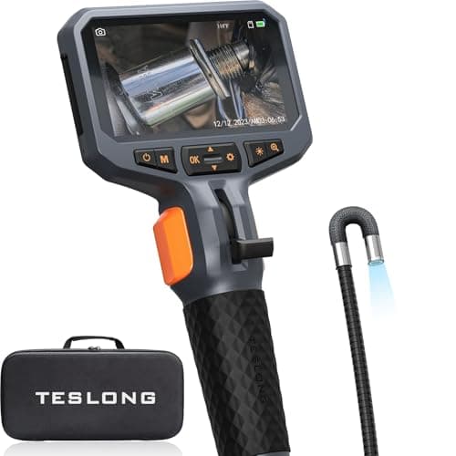 Endoscope articulé bidirectionnel Teslong avec lumière, caméra d'inspection d'endoscope industriel avec sonde articulée, fibre optique mécanique flexible...