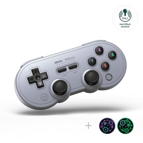 8Bitdo Sn30 Pro Wireless Bluetooth Controller, Hall Effect Joystick Update, Retro Gamepad for Switch/Switch 2, PC, Steam Deck, Android, Raspberry...