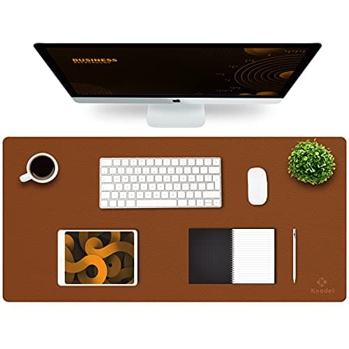 K Knodel Leather Desk Pad, Large Office Pad, Laptop Mat - Brown (35.4"x17")