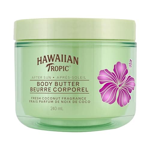 Beurre corporel après soleil Hawaiian Tropic à l'huile de noix de coco, 240 ml, lotion, lotion hydratante pour le corps, hydratant, beurre corporel à la noix de coco, soins, soins de la peau,...