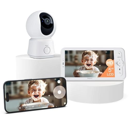 Arenti Baby Monitor, Smart WiFi 6 Baby Camera with 5-Inch Upgraded Wireless Display, 360° View, Auto-Night Vision, Temperature Sensor, Sound &...