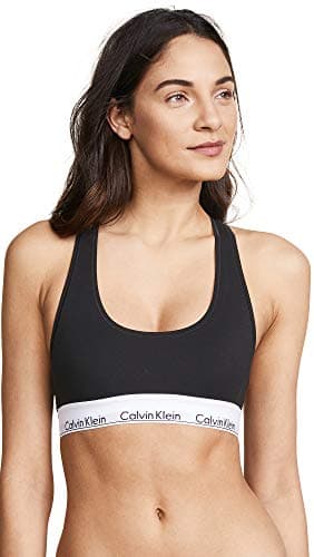 Calvin Klein Bralette sans fil moderne en coton sans doublure, noir, taille L