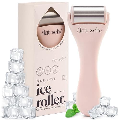 Kitsch Ice Roller for Face – Stainless Steel Ice Face Roller to Reduce Puffiness, Redness & Headaches – Cooling Facial Roller for Skin Care,...