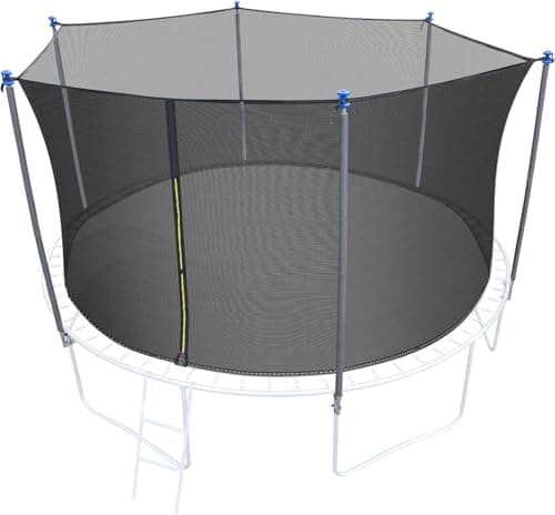 10/12/14/16FT Trampoline Replacement Enclosure Net with Universal Trampoline Replacement Enclosure Poles and Hardware 2.0 (10 FT)