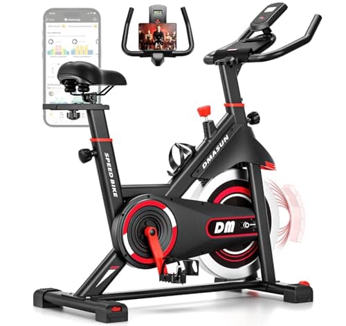 DMASUN Exercise Bike, Silent Magnetic Resistance Stationary Bike for Home with App Compatible, 330 LBS Capacity, Indoor Bike with Comfortable Seat...