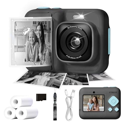 Kids Camera, 1080P Instant Digital Print Camera for Kids, Christmas Birthday Gifts for 4 5 6 7 8 9 10 Year Old Girls Boys, Portable Toy with 32GB...