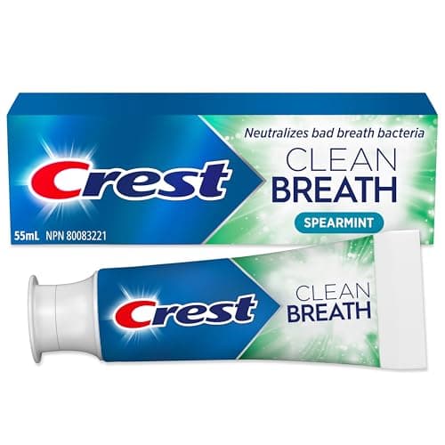 Dentifrice à la menthe verte Crest Clean Breath – Neutralise la mauvaise haleine, protection antibactérienne, combat les caries, rafraîchit l'haleine, blanchit en douceur, 55 ml