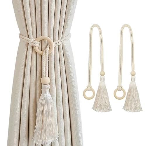 2 Pack Curtain Tiebacks Curtains Tie Backs Holdbacks Holders for Drapes Ties Window Draperies Holdbacks Twist Rope Modern Style Decorative...