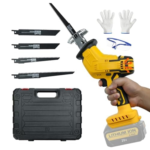 Scie alternative sans fil pour batterie DeWalt 20 V, vitesse variable 0-3000 SPM Sawzall Changement de lame sans outil avec 4 lames de scie pour bois/métal/PVC...