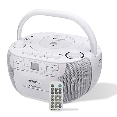 Lecteur CD Retekess TR621 Boombox, lecteur CD et cassette avec radio AM/FM, CDR/CDRW/MP3, USB, Micro SD, prise casque, enregistrement sur bande, Crisp...