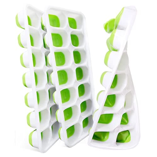 VEHHE Lot de 3 bacs à glaçons réutilisables en silicone pour 14 glaçons avec couvercle amovible résistant aux déversements, flexible et sans odeur, pour whisky et cocktails