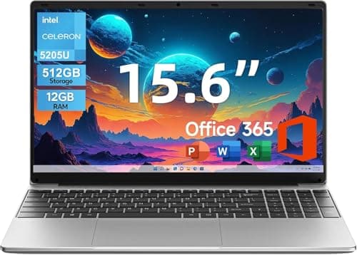 jumper Laptop 15.6 Inch FHD IPS Display, 12GB RAM 512GB ROM, Windows 11 Computer with Office 365 Subscription, 38Wh Battery, 2 Stereo Speakers,...