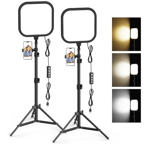 2-Pack LED Video Light Kit, Hagibis Photography Lighting Kit, 2500-8500K Dimmable Studio Lights with Tripod Stand, 78" Stream Light for Video...