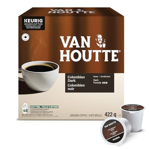 Dosettes de café K-Cup colombiennes foncées Van Houtte, 48 pièces pour cafetières Keurig