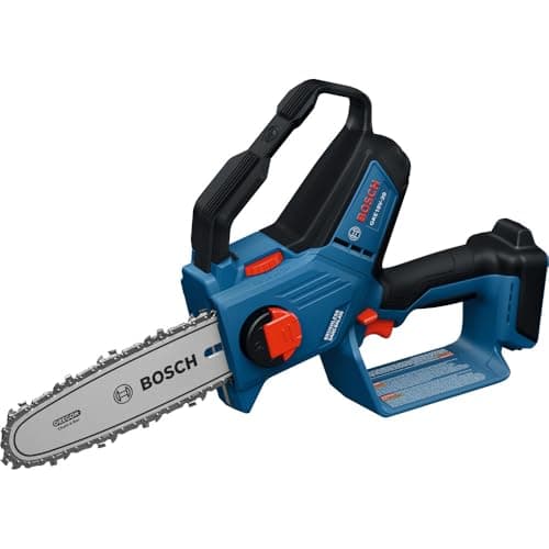 BOSCH GKE18V-20N Scie d'élagage sans fil 18 V 8 pouces avec moteur sans balais et détection de rebond pour un ébranchage et une taille d'arbres rapides et contrôlés (outil seul)