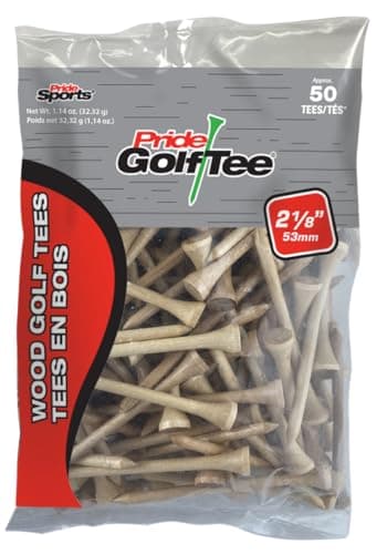 Pride Golf Tee 2-1/8" Deluxe Tee Sac de 50 pièces Naturel
