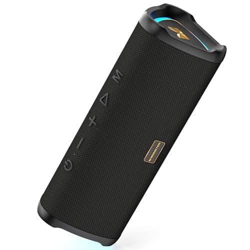 Haut-parleur Bluetooth portable Monster Prism, haut-parleurs sans fil avec son stéréo 20 W, autonomie de 24 heures, étanchéité IPX6, Bluetooth 6.0, couplage TWS, AUX et...