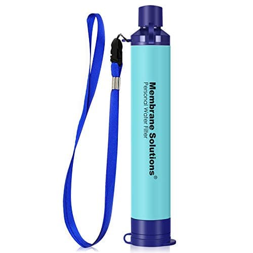 Membrane Solutions Water Filter Straw, Survival Filtration Portable Gear, Emergency Preparedness, Supply for Drinking Hiking Camping Travel Hunting...