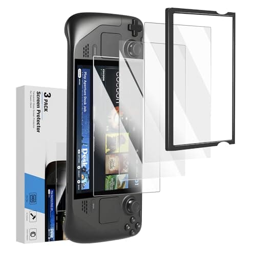 Protecteur d'écran OLED Steam Deck et Steam Deck [paquet de 3] - Verre trempé 9H avec anti-empreintes digitales et kit d'installation facile (9H)