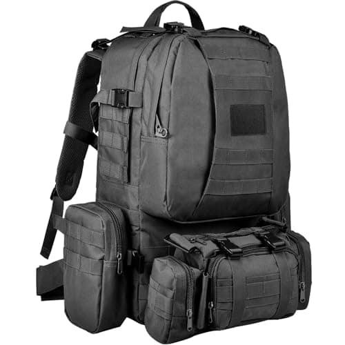 EZshoot Tactical Backpack 60L Military Army Rucksack Large Survival Molle Day Pack for Men Women, Assault Pack Detachable Outdoor Bag, Travel...