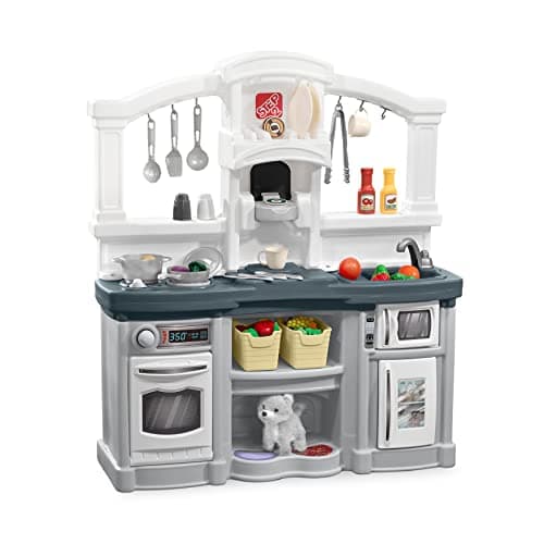 Step2 Fun with Friends Kids Kitchen Playset, Indoor/Outdoor Kitchenette with Lights & Sounds, Durable Plastic, 25-Piece Toy Accessories, Toddlers...