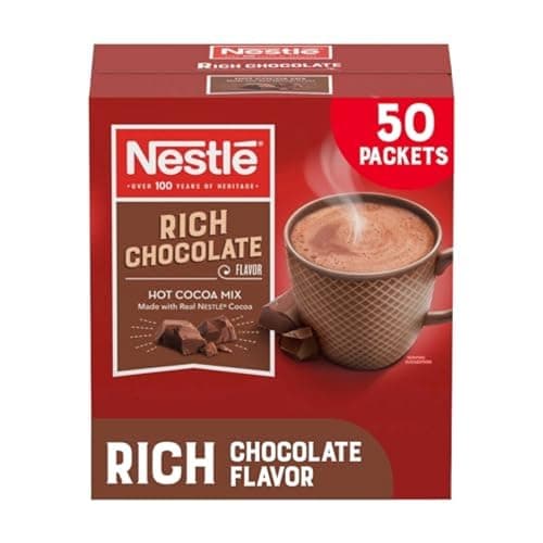 Mélange de cacao chaud Nestlé, chocolat riche, 50 unités, paquets de 0,71 once