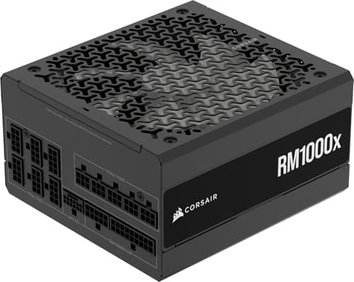 Alimentation ATX à faible bruit entièrement modulaire CORSAIR RM1000x – Conforme ATX 3.1 – Prise en charge PCIe 5.1 – Efficacité Cybenetics Gold – Natif 12V-2x6...