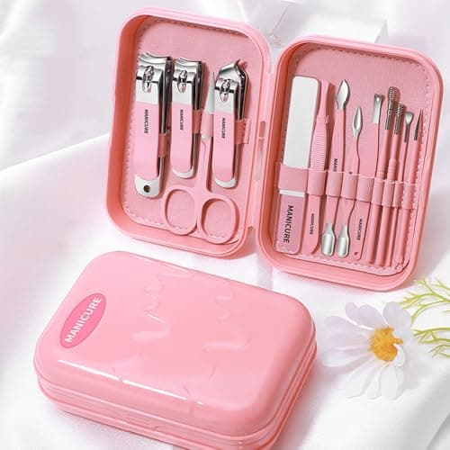Nail Kit, Professional Manicure Pedicure Set with Nail Clippers, 13-in-1 Stainless Nail Clippers Set Cuticle Trimmer, Facial Care Tools and Nail...