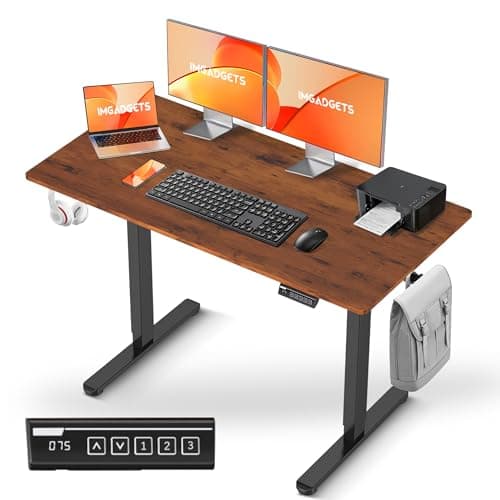 IMGadgets Electric Standing Desk, 47x24 Inches Height Adjustable, 2026 6th Gen Quiet Motor Ergonomic Sit Stand Desk, Computer Desk for Home Office,...