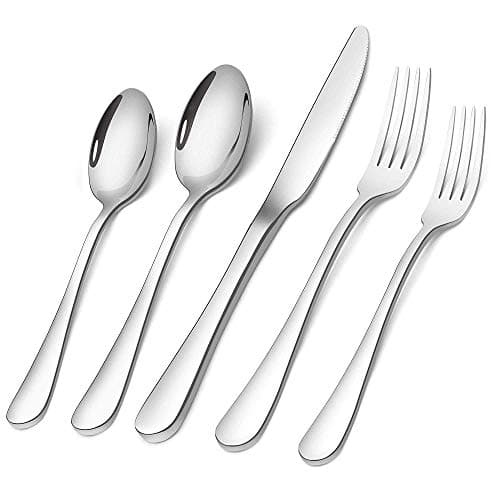 Flatware Set, 20-Piece Elegant Silverware Cutlery Set, Stainless Steel Utensils Service for 4, Include Knife/Fork/Spoon, Mirror Polished,...