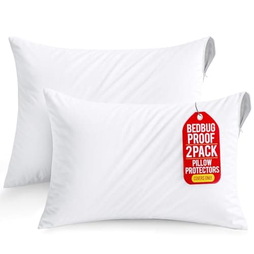Utopia Bedding Waterproof Pillow Protectors Zippered King Size (2 Pack, White), Zippered Pillowcases, Bed Bug Proof Pillow Encasement Covers 20 x...