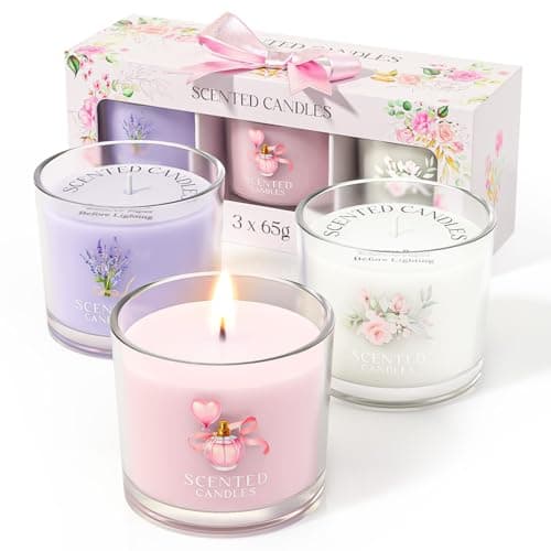 CHILLFLAME Scented Candles, Scented Candle Gift Set for Stress Relief, 3 Votive Candle for Men, Birthday Gifts for Women, Candles for Women (Pink +...