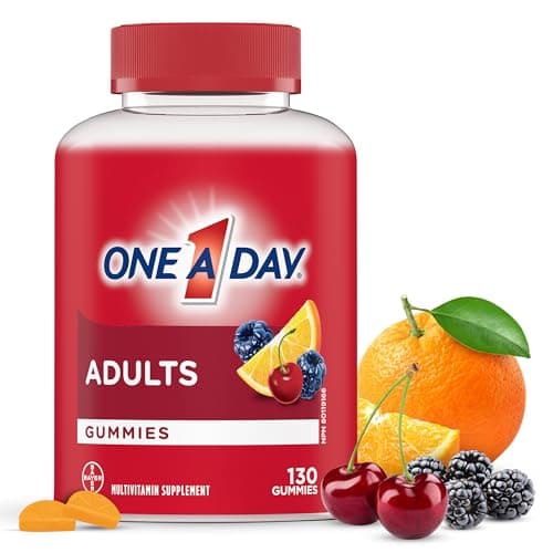 Un par jour de gommes multivitaminées pour adultes - Gomme quotidienne pour hommes et femmes avec vitamines A, B6, B12, C, D, E, biotine et zinc, soutient l'immunité et les os...