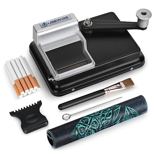 USEWIRE Cigarette Rolling Machine, Manual Tobacco Rolling Machine, Portable Home Cigarette Injector, Suitable for 0.31 inch/8 mm Diameter Pipes and...
