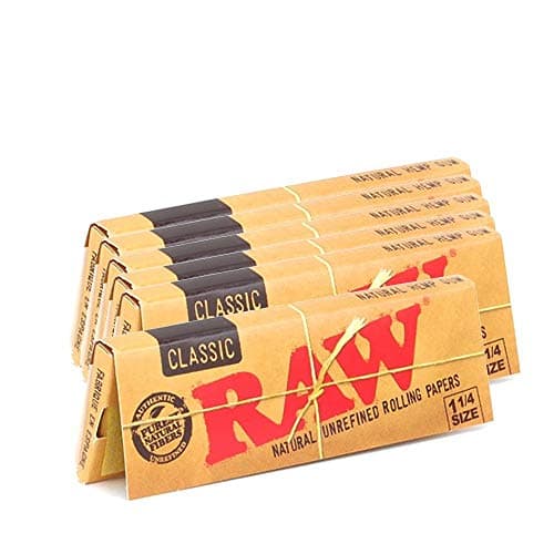 Paquet de feuilles à rouler Raw Classic Natural non raffiné 1 1/4 - 6 paquets