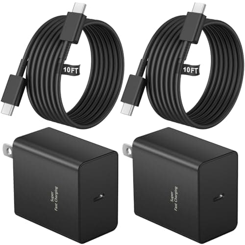 45 W Type C Charger Fast Charging,2-Pack USB C Fast Charger Adapter & USB C to USB C Cable,45W Super Fast Charger for Galaxy S24/S23/S22...