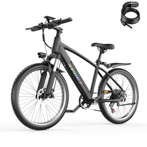 Vélo électrique pour adultes, pneus 26" Ebike avec 7 vitesses, 105 KM 40 KM/H, vélo de montagne électrique à moteur de pointe 1500 W avec batterie amovible 48 V 12 Ah,...