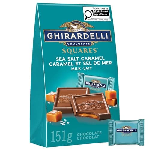GHIRARDELLI Sea Salt and Caramel Milk Chocolate Squares, 151-Gram Bag