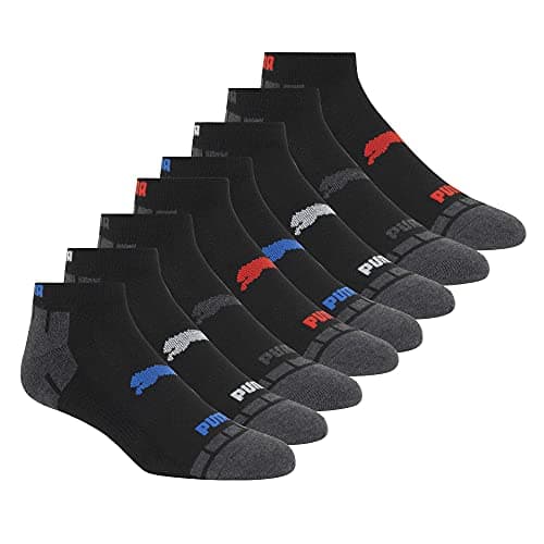 PUMA Lot de 8 chaussettes de course basses pour hommes, noir, 10 1 US