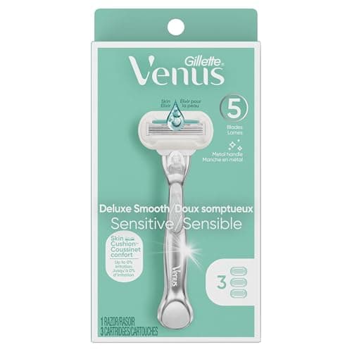 Gillette Venus Deluxe Smooth Sensitive Manche de rasoir pour femme + 3 recharges de lames