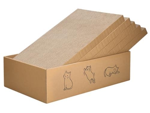5 paquets en centimètres 1,42L * 29W * 12,5H, plus grand griffoir en carton, griffoir et boîte de salon pour chats d'intérieur