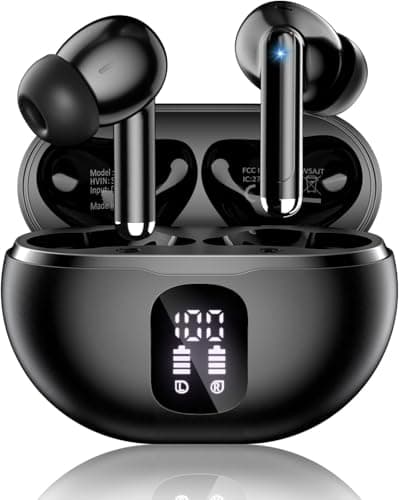 Wireless Earbuds, Bluetooth 5.4 Headphones with 50H Playback, Deep Bass Stereo Ear Buds Clear Calls with LED Power Display, Wireless Headphones...