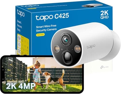 TP-Link Wire-Free MagCam, Indoor/Outdoor 2K Battery Powered WiFi Security Camera (Tapo C425) - Wireless Magnetic Mount, Starlight Color Night...