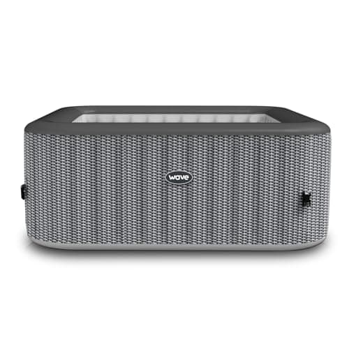 Vague | Pacifique | Spa gonflable 4/6 personnes | Chauffage intégré (rotin gris, 6 personnes | 185x65cm)