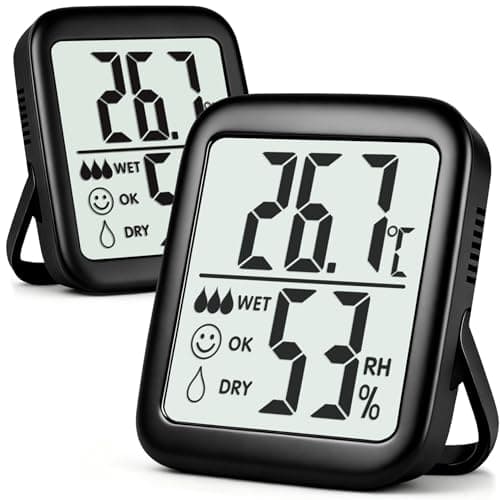 Antonki 2-Pack Hygrometer Indoor Thermometer Room Thermometer Indoor Digital Temperature and Humidity Monitor Humidity Sensor Meter for Home...