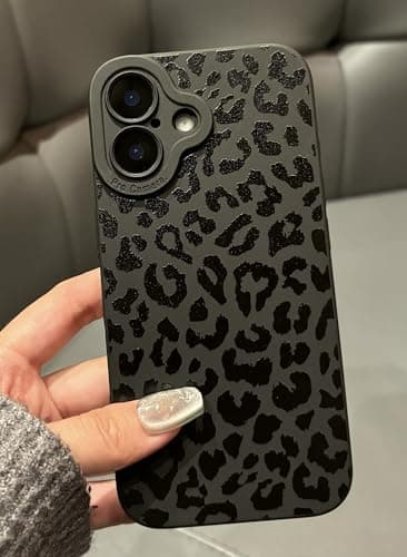 Jusnfu for iPhone 16 Case 6.1 Inch 2024, Aesthetic Leopard Cheetah Print Phone Case for Women Girls Men, Slim Silicone Protective Phone Cover for...