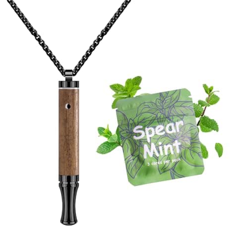 ASTOFLI Adjustable Air Outlet Breathing Necklace for Adults - Fidget Breathlink for Men Relief Breathe Anxiety Necklaces - Mint Flavored Stress...