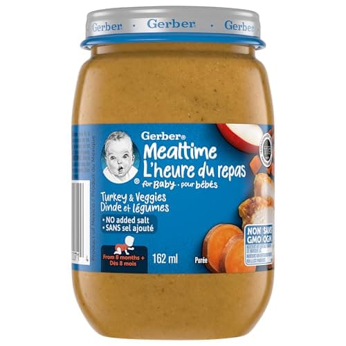 Gerber Mealtime Purée Turkey and Veggies Jar, 12x162ml