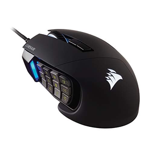Souris de jeu Corsair Scimitar RGB Elite pour MOBA, MMO - 18 000 DPI - 17 boutons programmables - Compatible iCUE - Noir