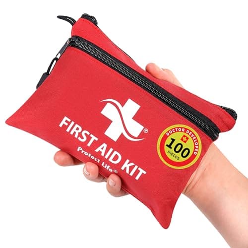 Protect Life Kit de premiers secours de survie pour la maison/entreprise, kits de survie en camping | Mini trousse de premiers secours de voyage | Équipements de camping...